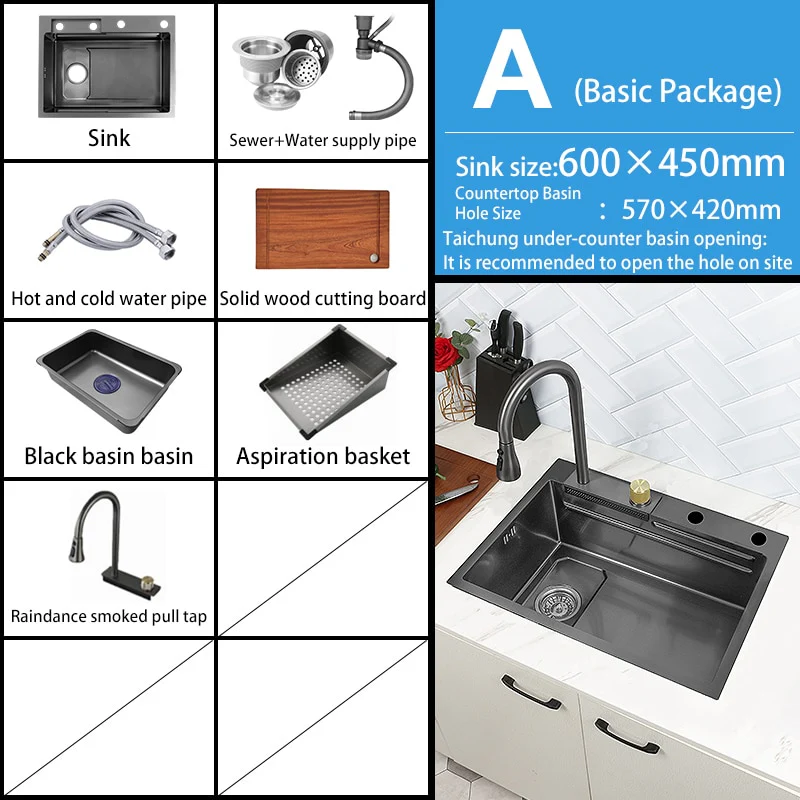 Nano 304 Stainless Steel Knife Rack Kitchen Sink - Image 11