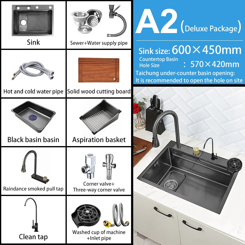 Nano 304 Stainless Steel Knife Rack Kitchen Sink - Image 12
