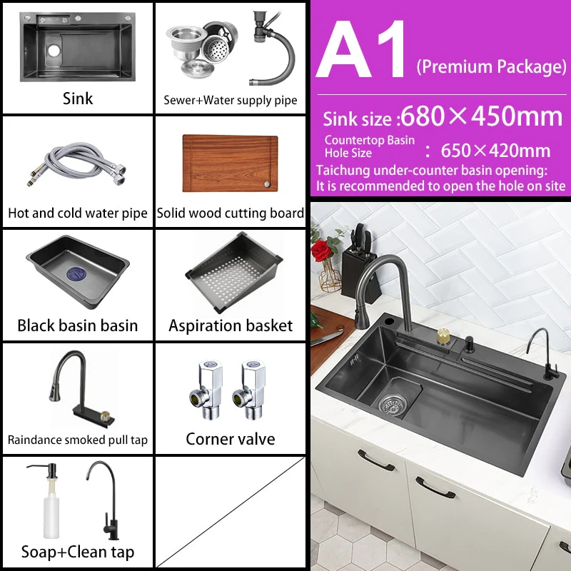 Nano 304 Stainless Steel Knife Rack Kitchen Sink - Image 13