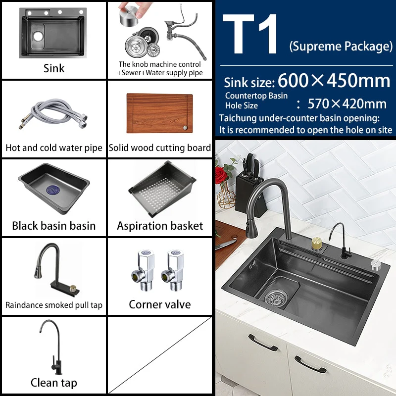 Nano 304 Stainless Steel Knife Rack Kitchen Sink - Image 14