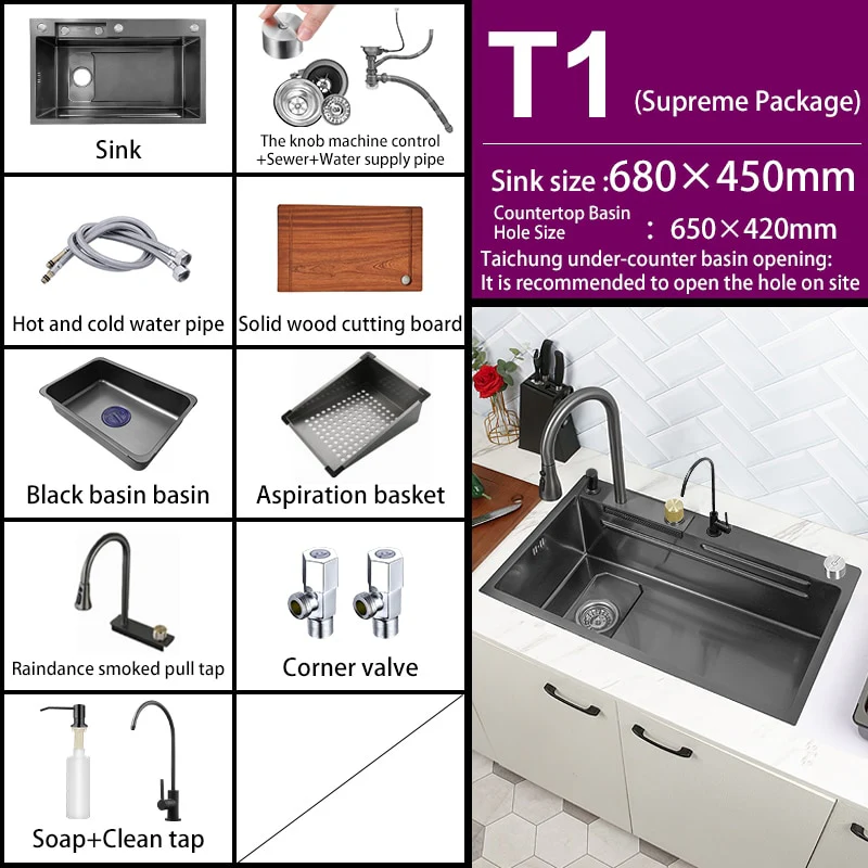 Nano 304 Stainless Steel Knife Rack Kitchen Sink - Image 16