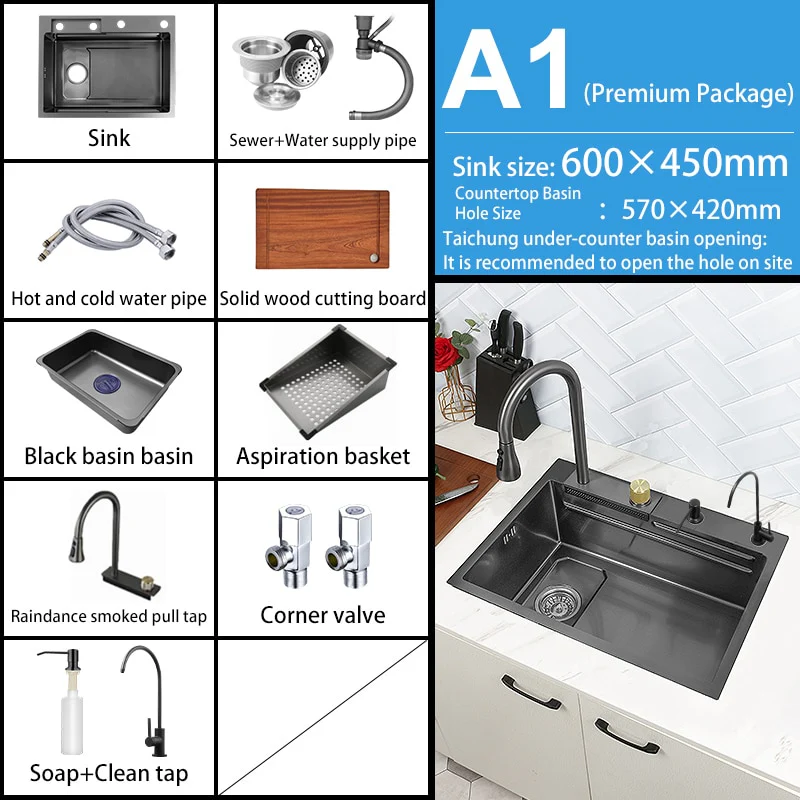 Nano 304 Stainless Steel Knife Rack Kitchen Sink - Image 18