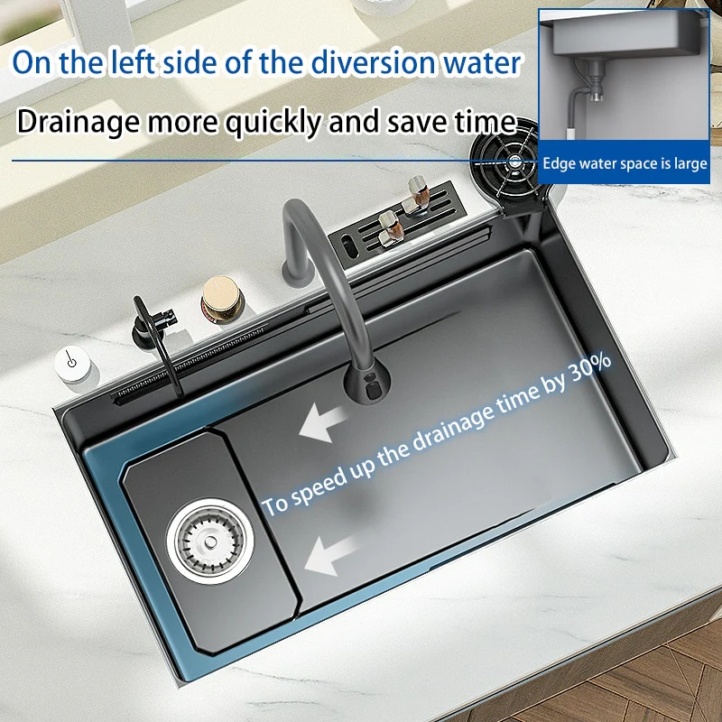 Nano 304 Stainless Steel Knife Rack Kitchen Sink - Image 21