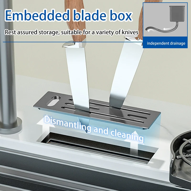 Nano 304 Stainless Steel Knife Rack Kitchen Sink - Image 23