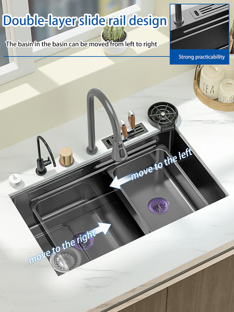 Nano 304 Stainless Steel Knife Rack Kitchen Sink - Image 28