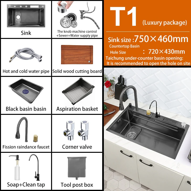 Nano 304 Stainless Steel Knife Rack Kitchen Sink - Image 3
