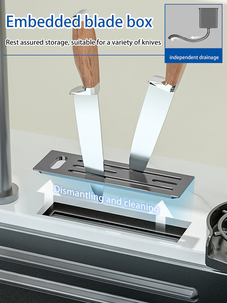 Nano 304 Stainless Steel Knife Rack Kitchen Sink - Image 30