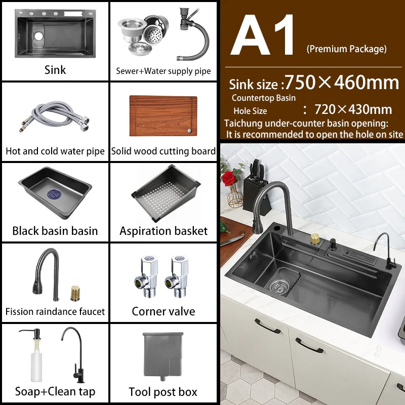 Nano 304 Stainless Steel Knife Rack Kitchen Sink - Image 4