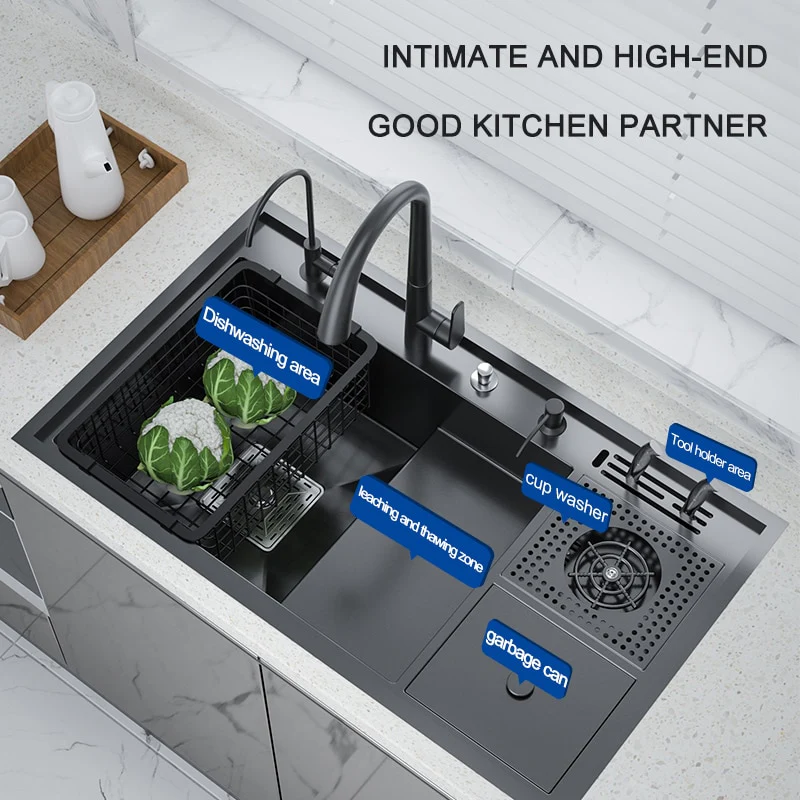 Nano Multi-functional Large Kitchen Wash Basin Sink - Image 13
