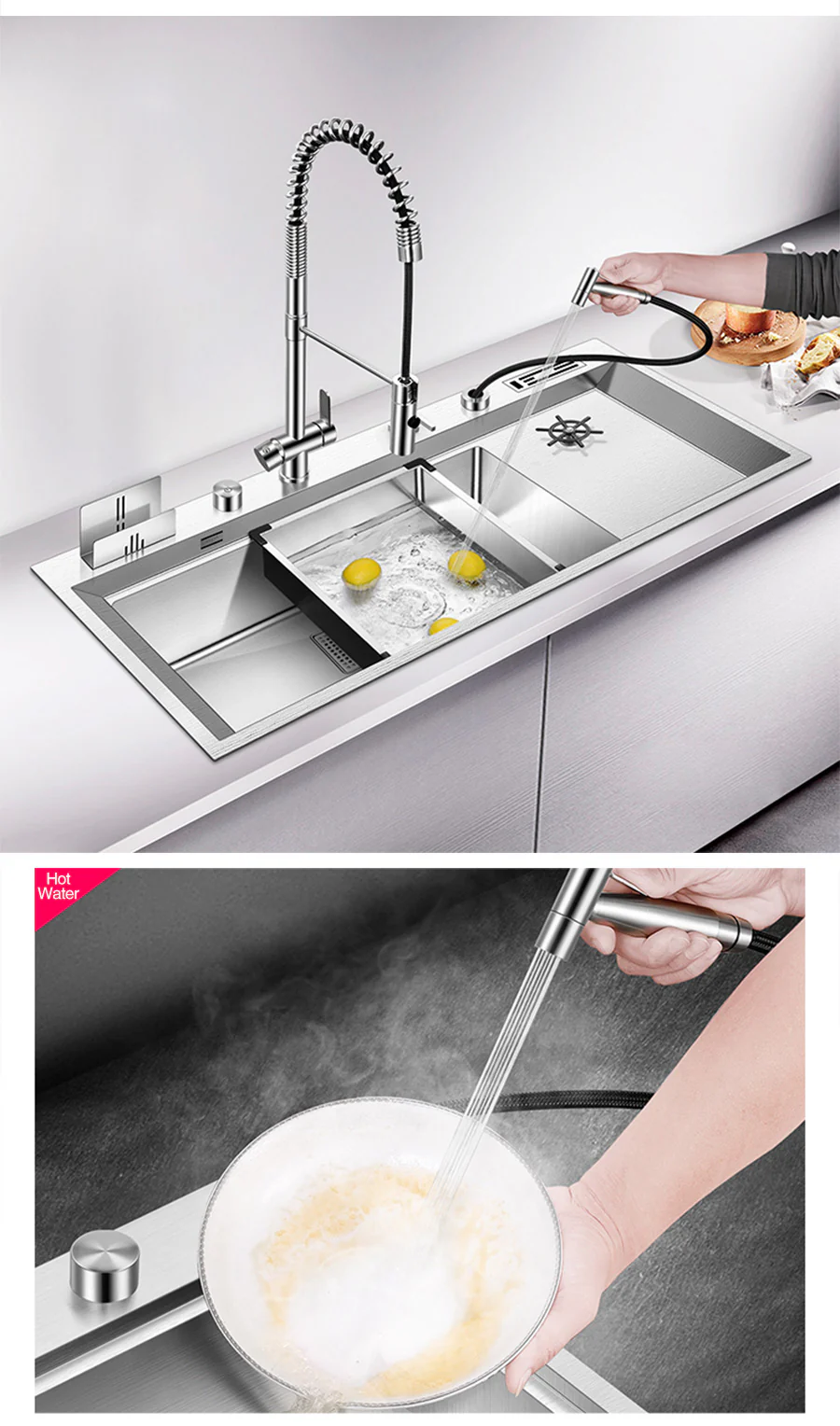 Nano Silver Large Kitchen Sink - Image 19