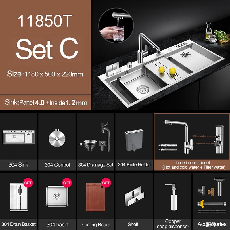 Nano Silver Large Kitchen Sink - Image 5