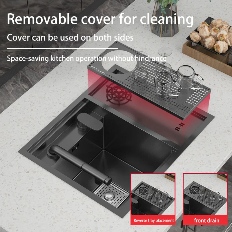 Nano Stainless Steel Hidden Cup Washer Sink - Image 10