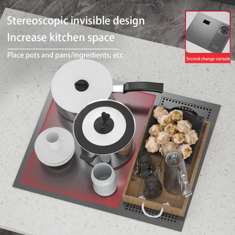 Nano Stainless Steel Hidden Cup Washer Sink - Image 6