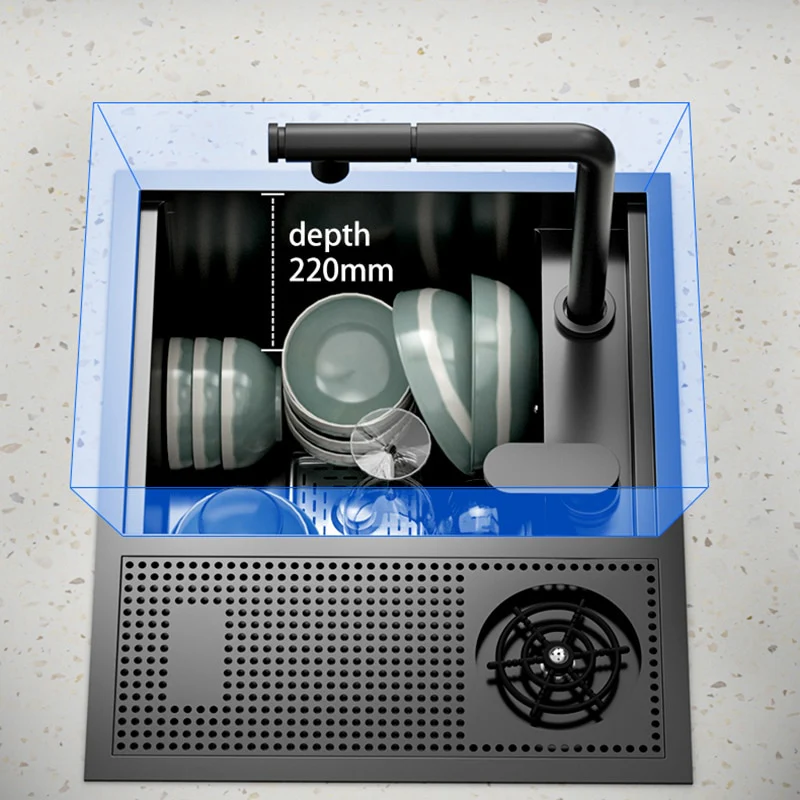 Nano Stainless Steel Hidden Cup Washer Sink - Image 7
