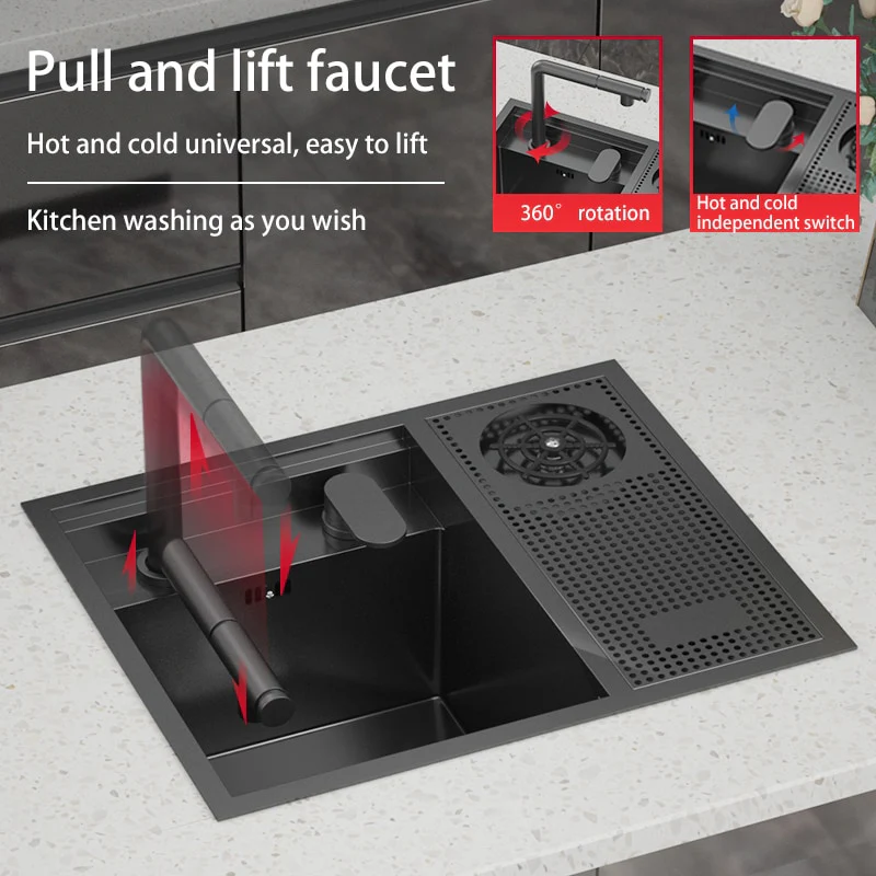Nano Stainless Steel Hidden Cup Washer Sink - Image 8