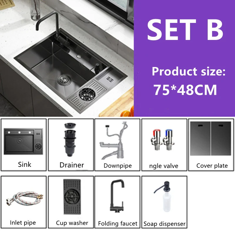 Nano Stainless Steel Hidden Kitchen Sink - Image 10