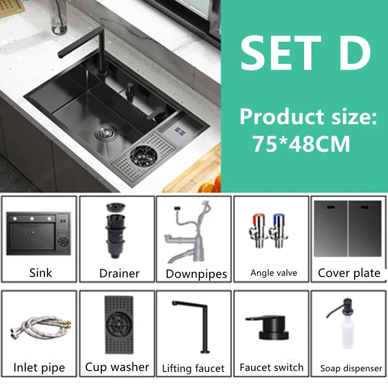 Nano Stainless Steel Hidden Kitchen Sink - Image 13