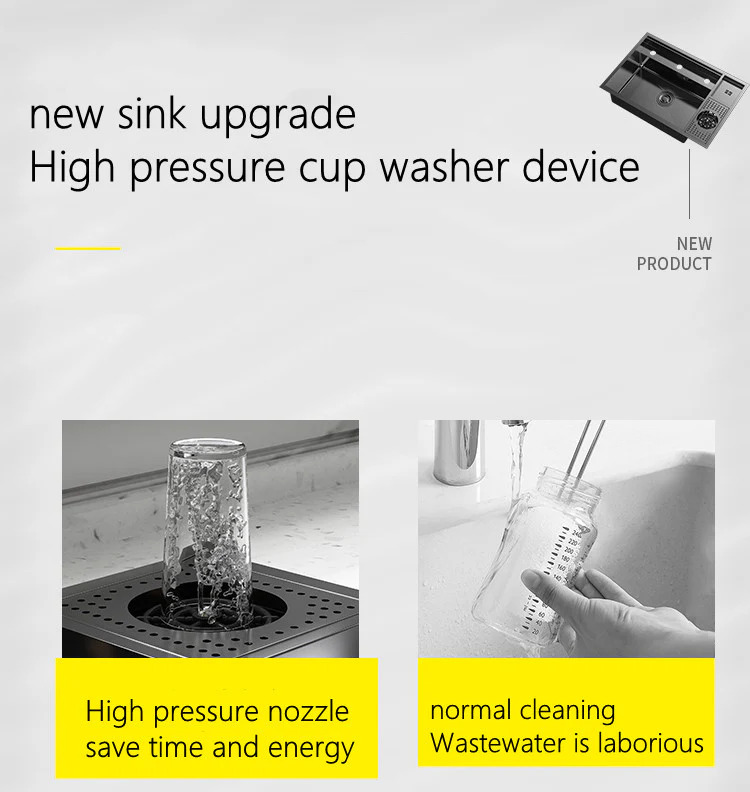 Nano Stainless Steel Hidden Kitchen Sink - Image 21