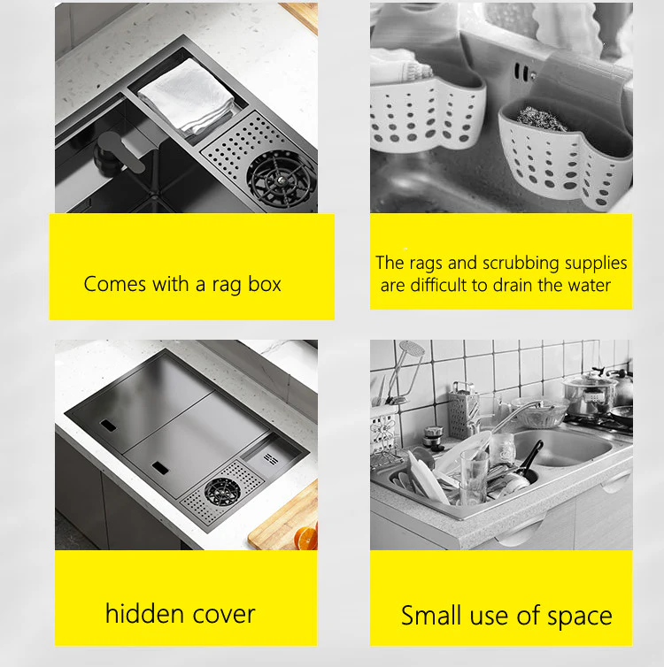 Nano Stainless Steel Hidden Kitchen Sink - Image 22