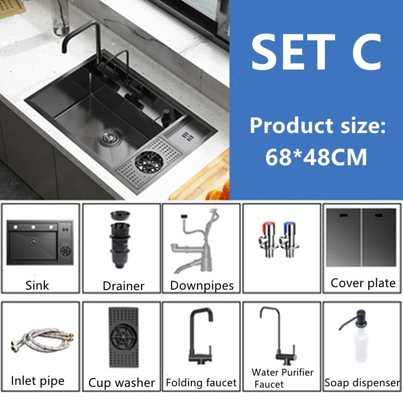 Nano Stainless Steel Hidden Kitchen Sink - Image 3