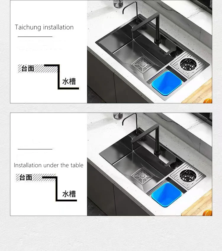 Nano Stainless Steel Hidden Kitchen Sink - Image 35