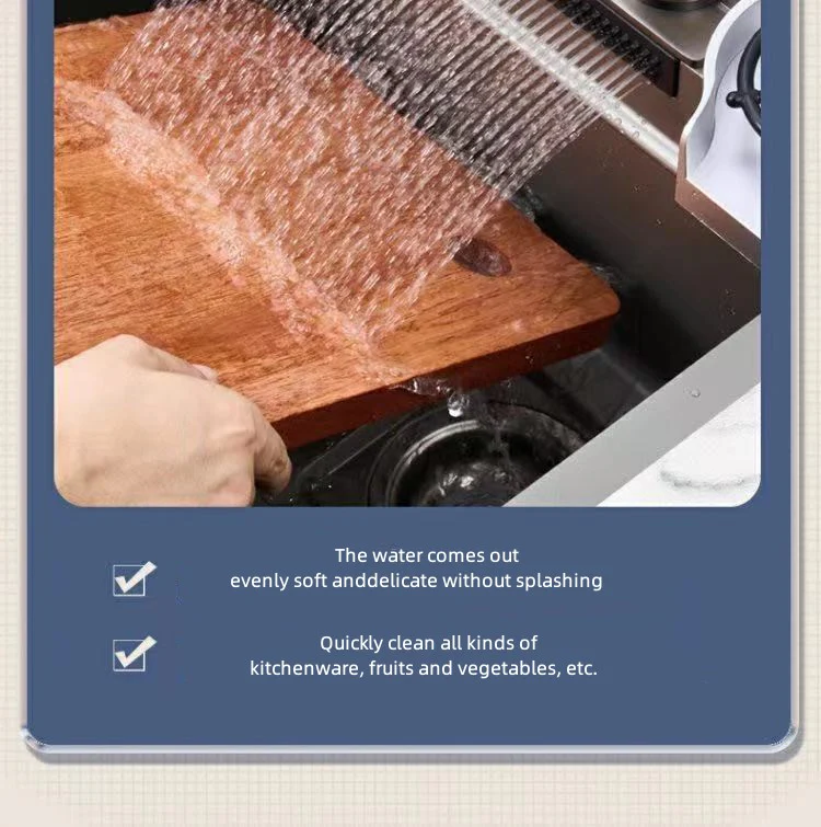Nano Stainless Steel Knife Holder Waterfall Sink - Image 10