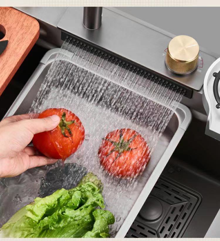 Nano Stainless Steel Knife Holder Waterfall Sink - Image 11