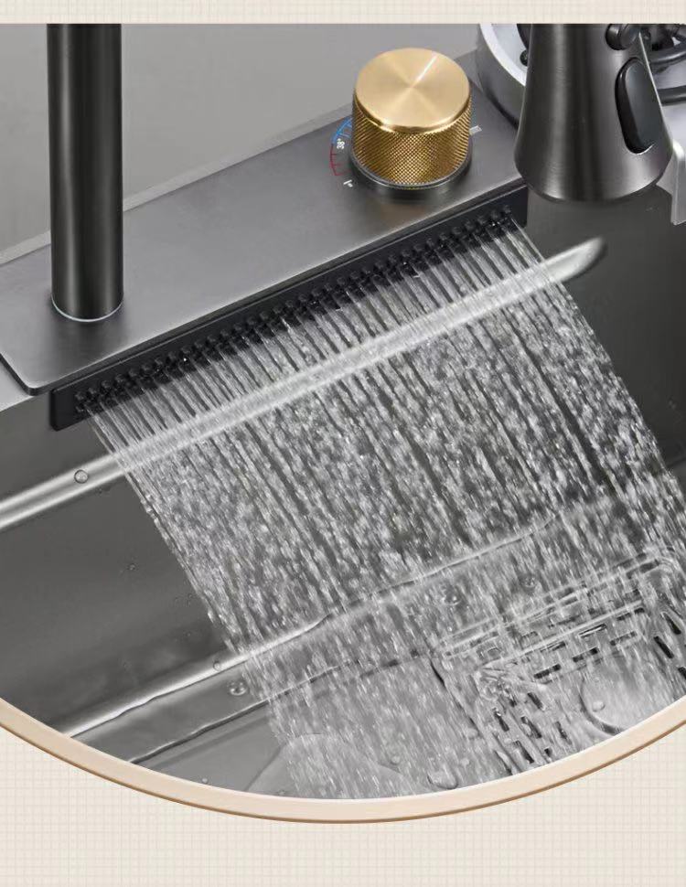 Nano Stainless Steel Knife Holder Waterfall Sink - Image 12