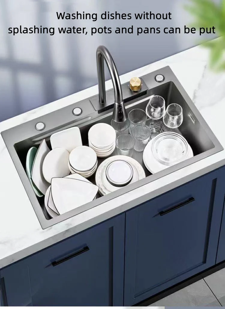 Nano Stainless Steel Knife Holder Waterfall Sink - Image 19