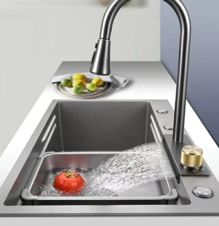 Nano Stainless Steel Knife Holder Waterfall Sink - Image 21