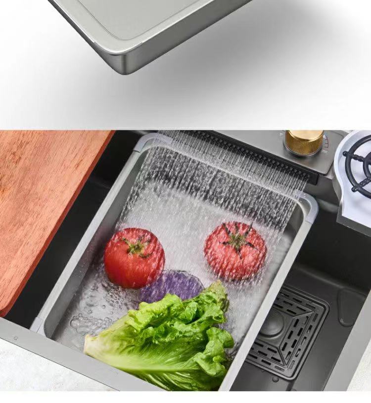Nano Stainless Steel Knife Holder Waterfall Sink - Image 29