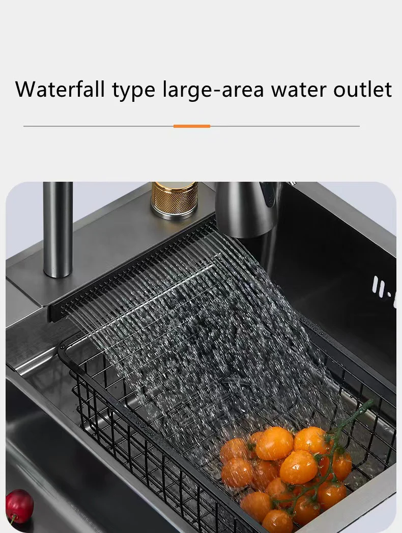 Nano Stainless Steel Knife Holder Waterfall Sink - Image 33