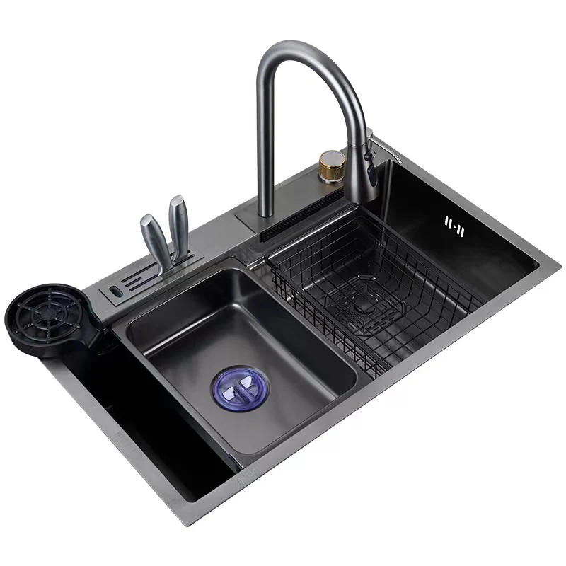 Nano Stainless Steel Knife Holder Waterfall Sink - Image 38