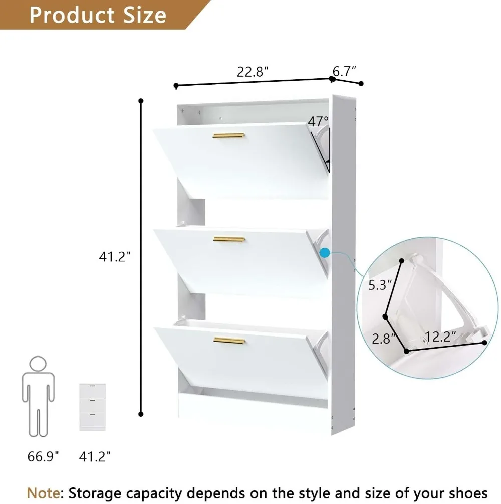 Narrow Shoe Storage Cabinet - Image 5