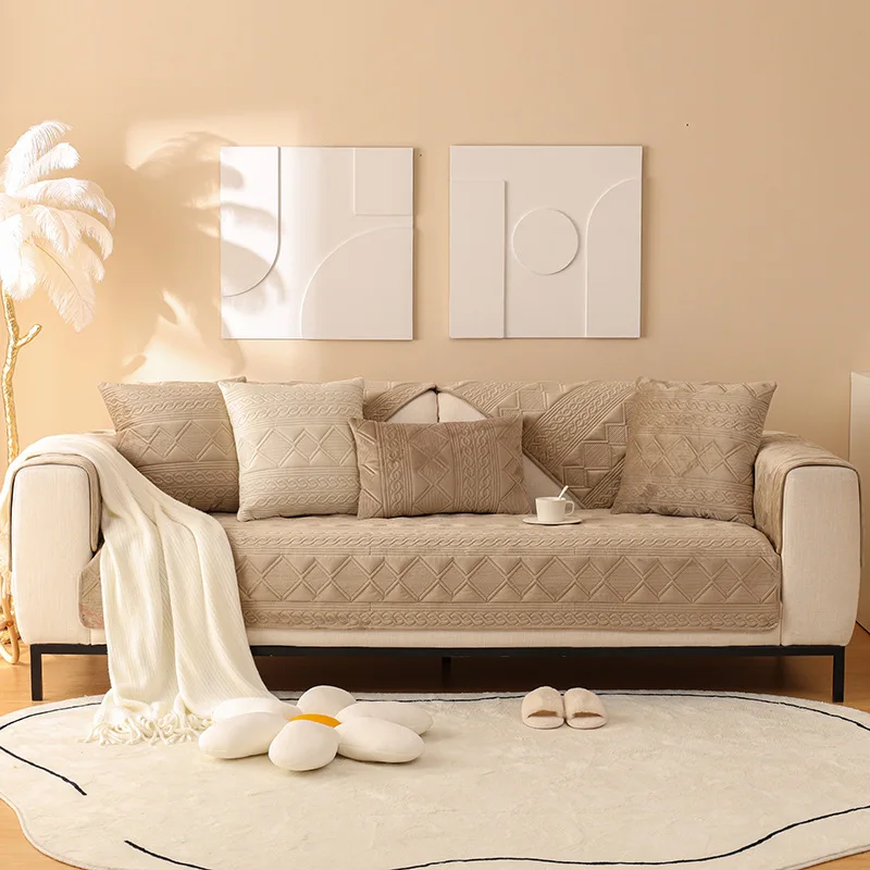New Embroidered Plush Sofa Cover - Image 10