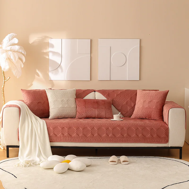 New Embroidered Plush Sofa Cover - Image 11
