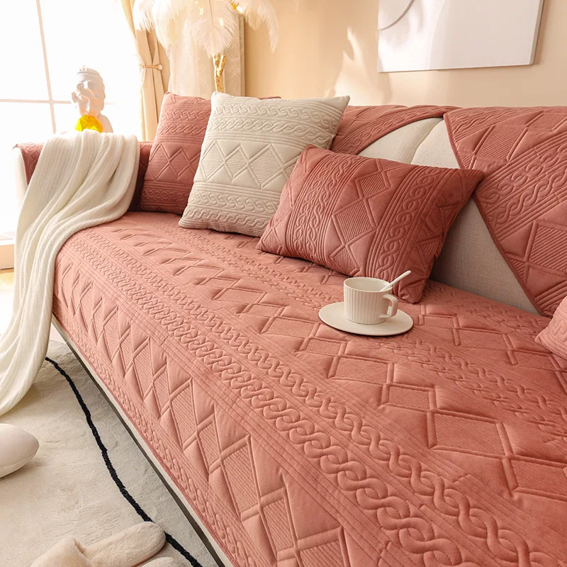 New Embroidered Plush Sofa Cover - Image 4
