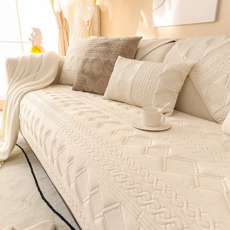 New Embroidered Plush Sofa Cover - Image 5