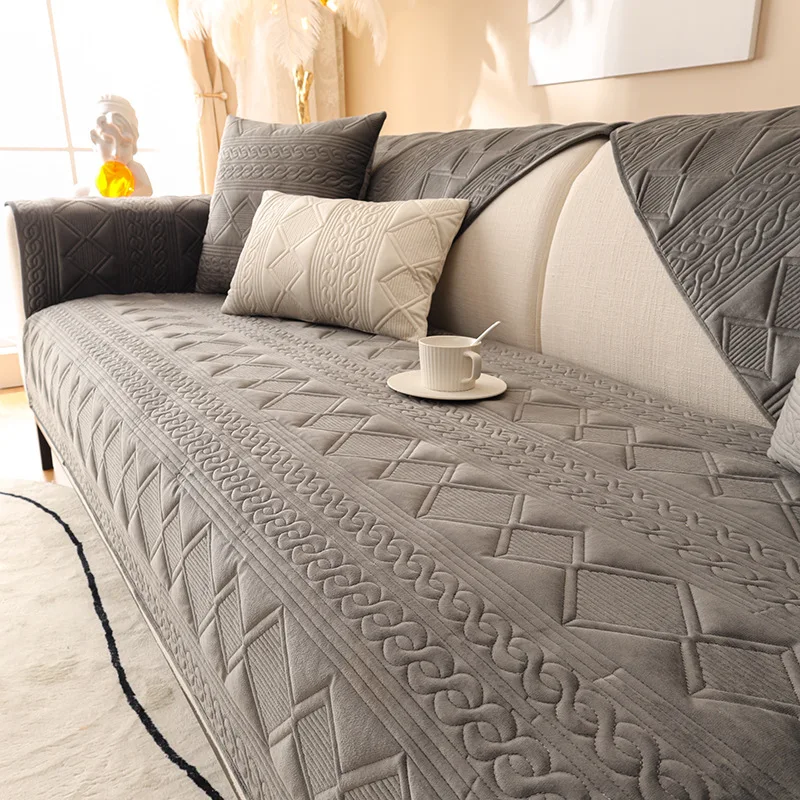 New Embroidered Plush Sofa Cover - Image 6