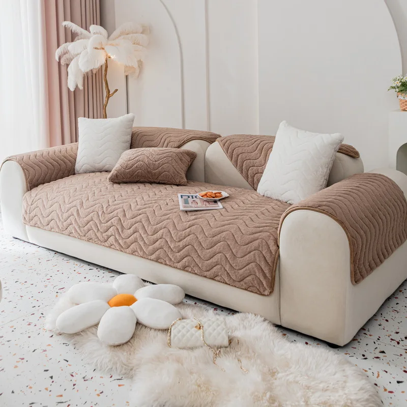 Non-Slip Plush Cushion Sofa Cover - Image 7