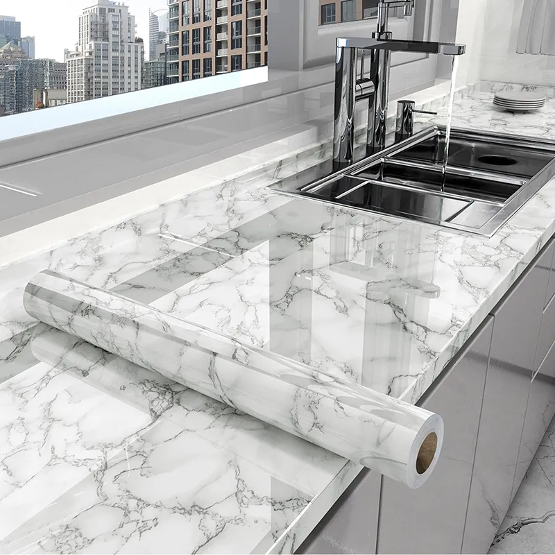 12 Colors Oil-Proof Marble Kitchen Sticker - Image 13