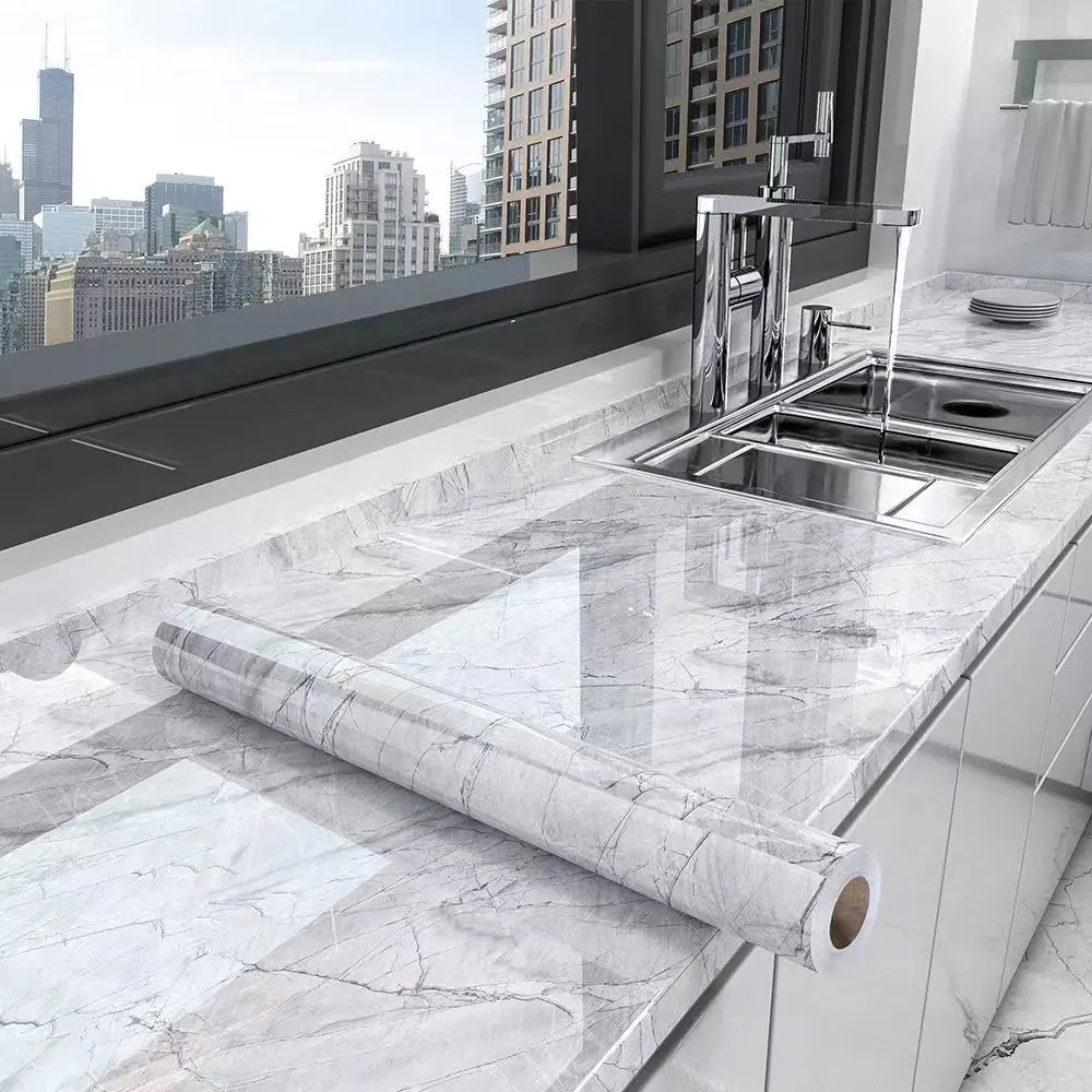 12 Colors Oil-Proof Marble Kitchen Sticker - Image 4