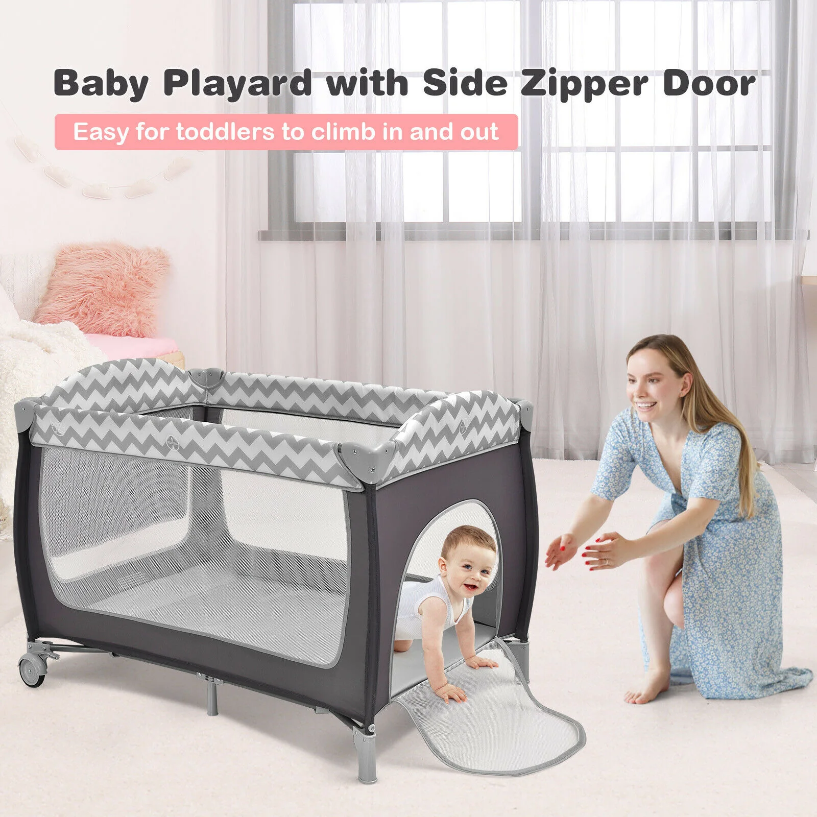 Portable Baby Crib Bassinet Playpen - Image 8