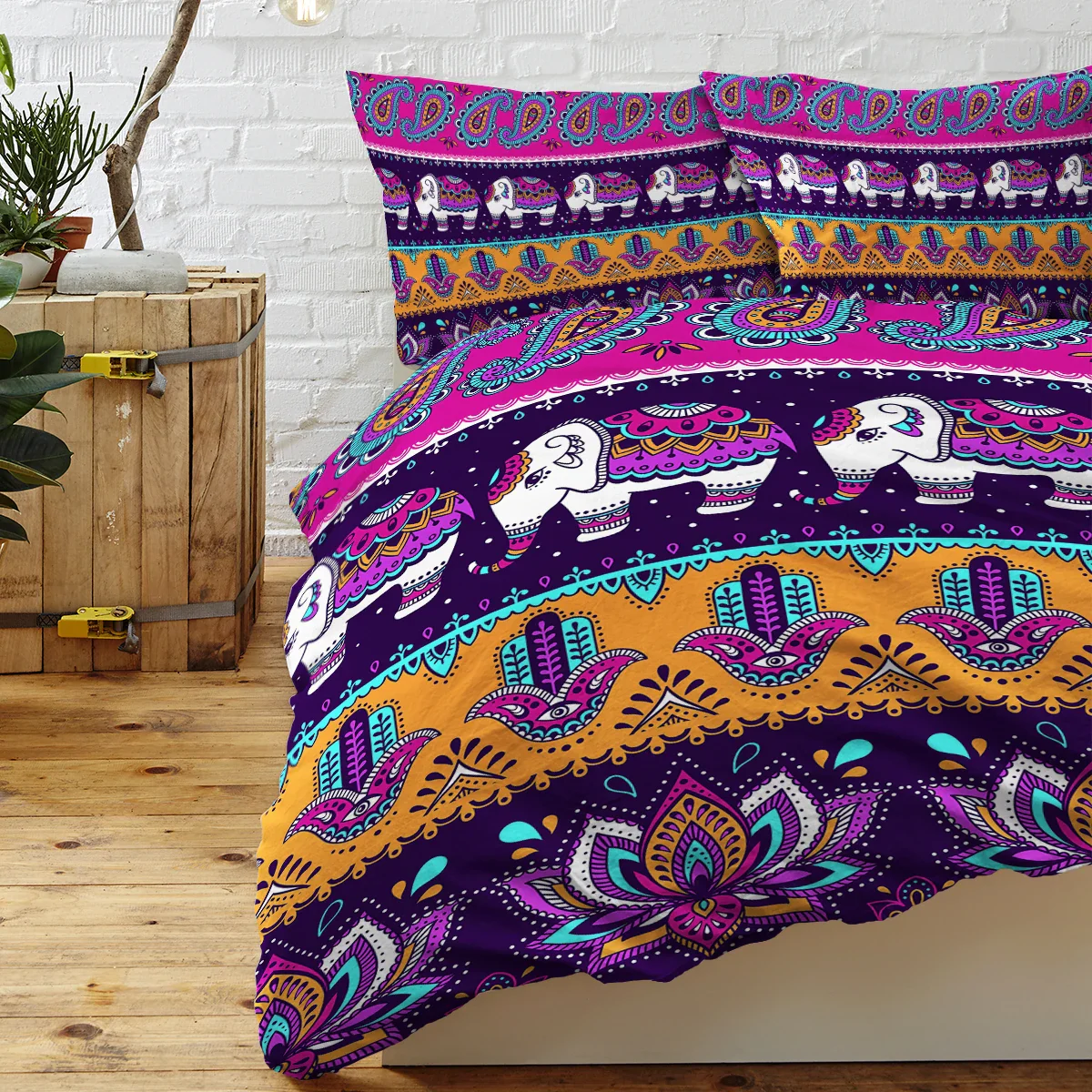 Oriental Elephant Duvet Pillow Cover - Image 5