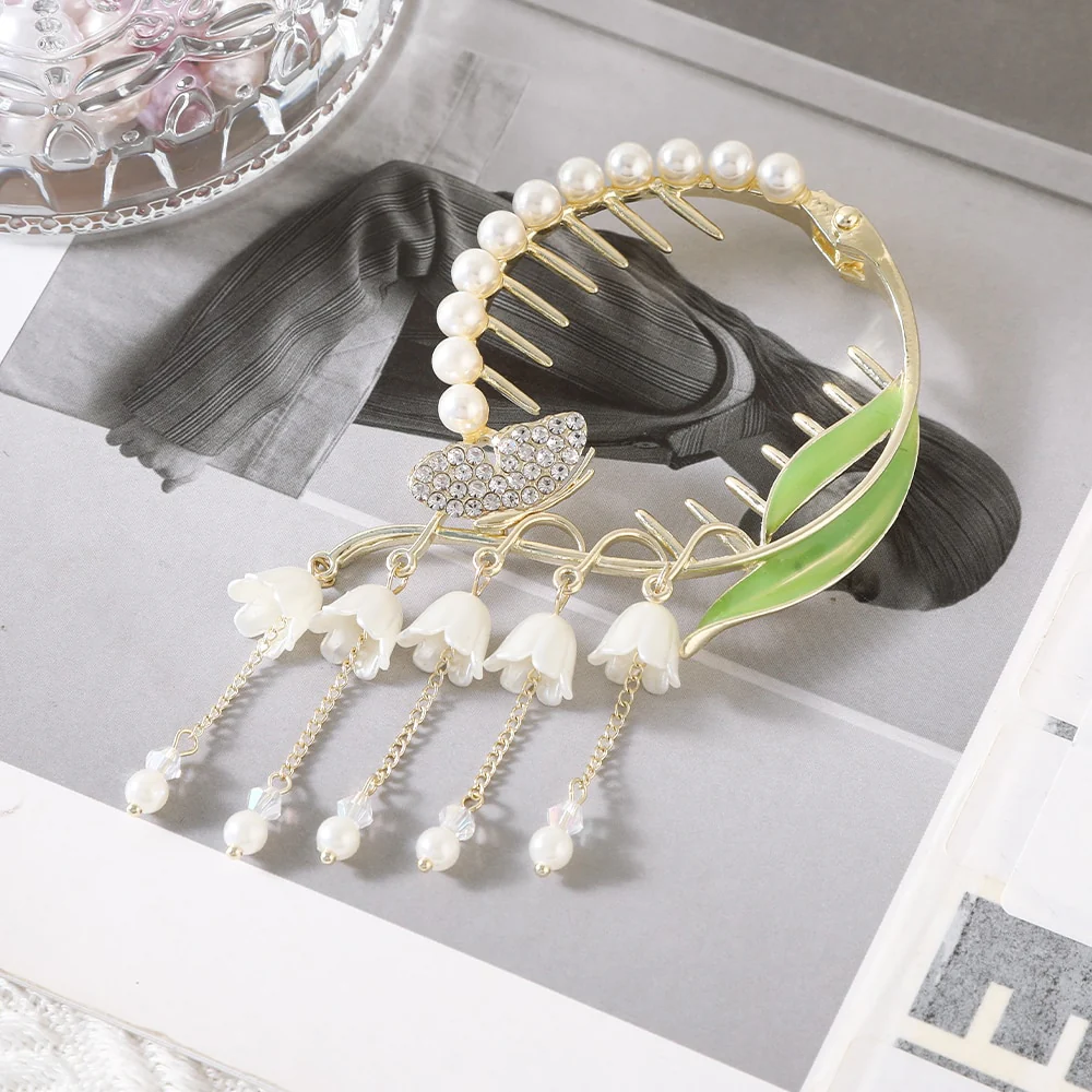 Pearl Rhinestone Hair Claw Clips - Image 10