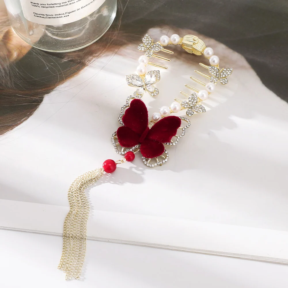 Pearl Rhinestone Hair Claw Clips - Image 12