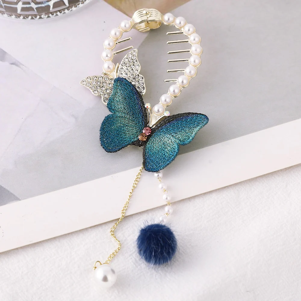 Pearl Rhinestone Hair Claw Clips - Image 13