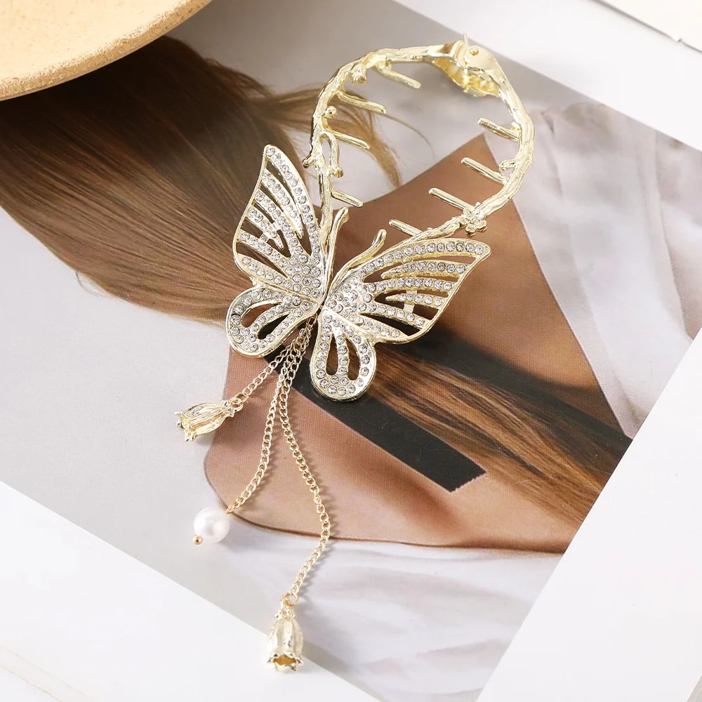 Pearl Rhinestone Hair Claw Clips - Image 14