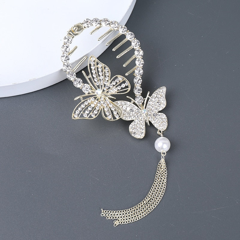 Pearl Rhinestone Hair Claw Clips - Image 15
