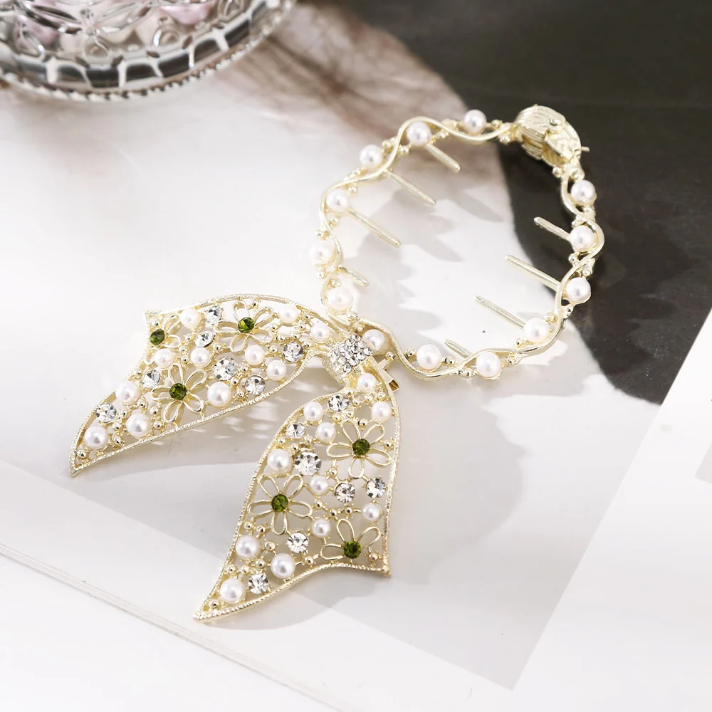 Pearl Rhinestone Hair Claw Clips - Image 19
